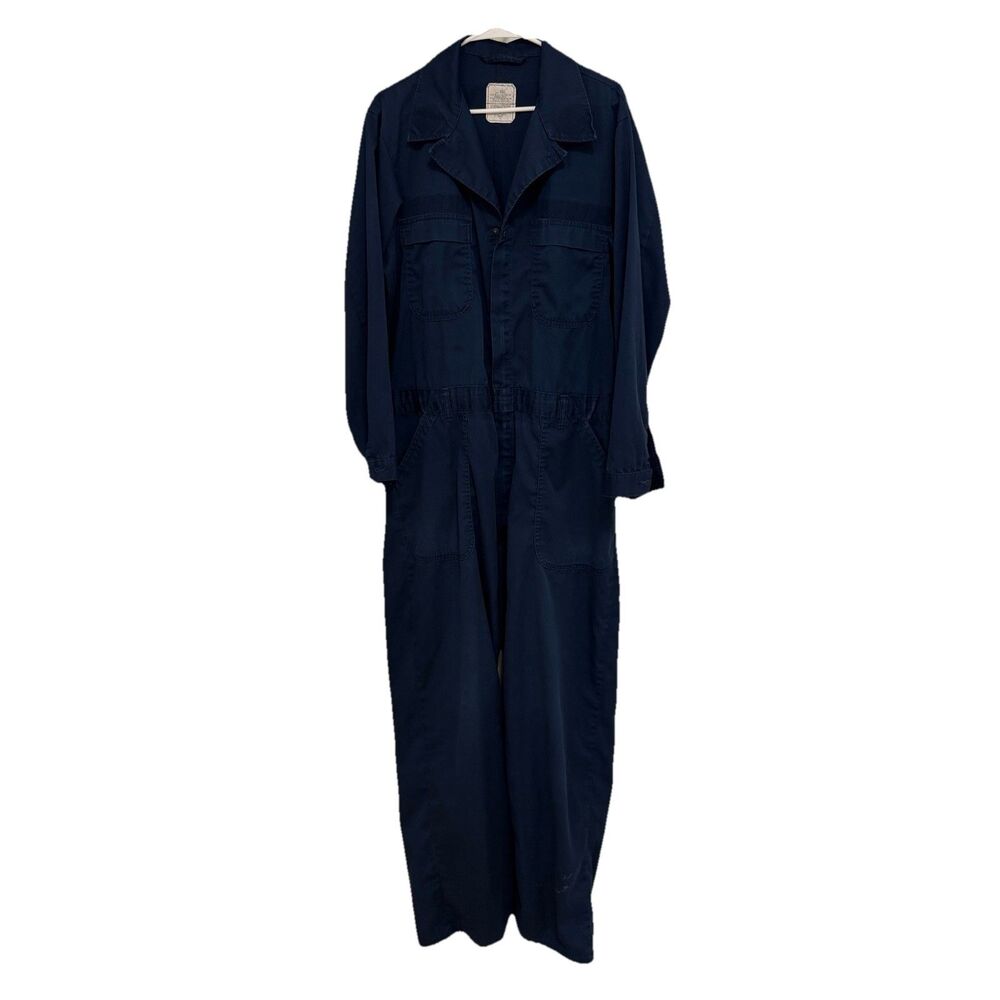 Utility Coveralls Navy Blue Mens 46L Flightsuit Zipper Work Uniform Military - Picture 2 of 12
